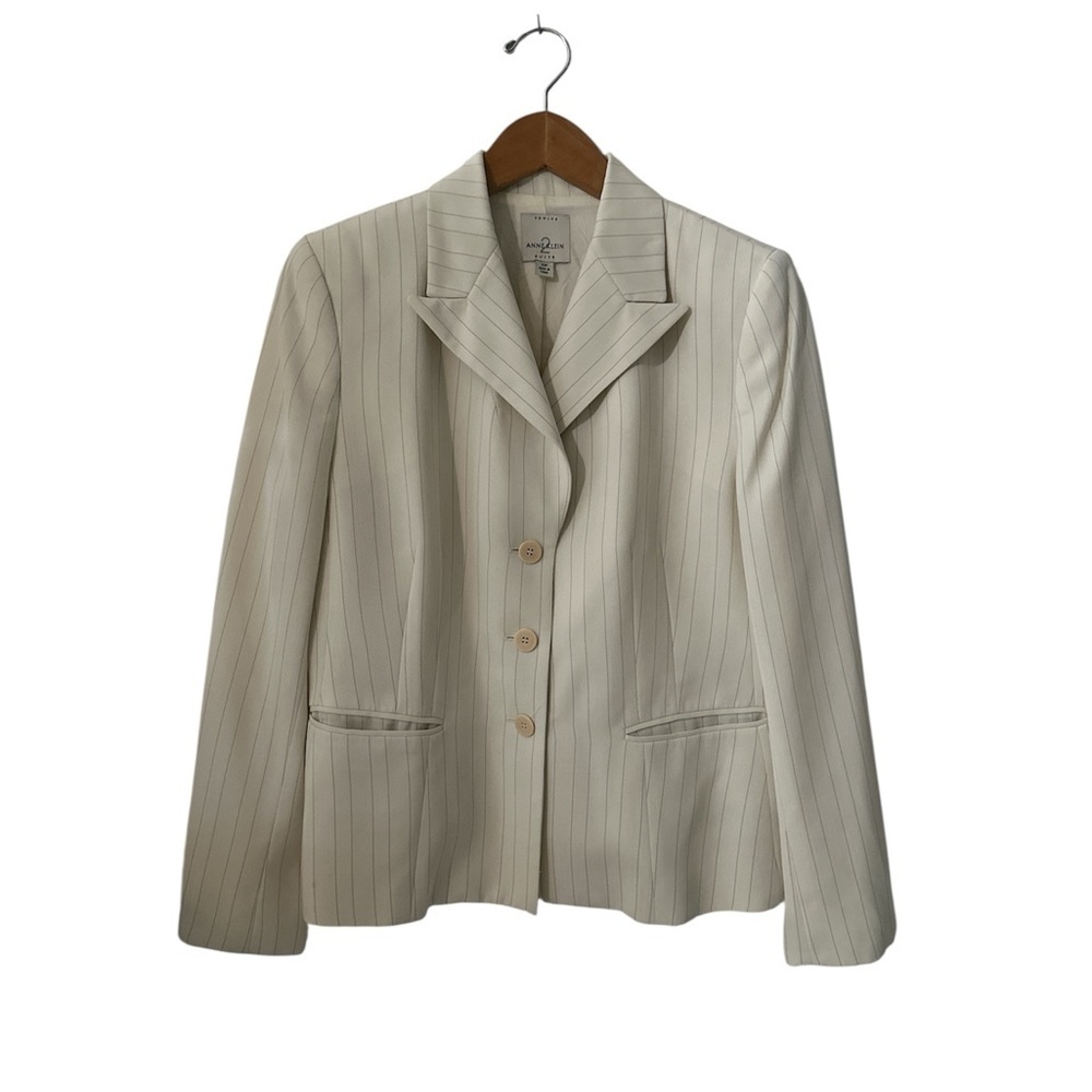 Anne Klein Ivory Pinstripe Blazer sz 10P